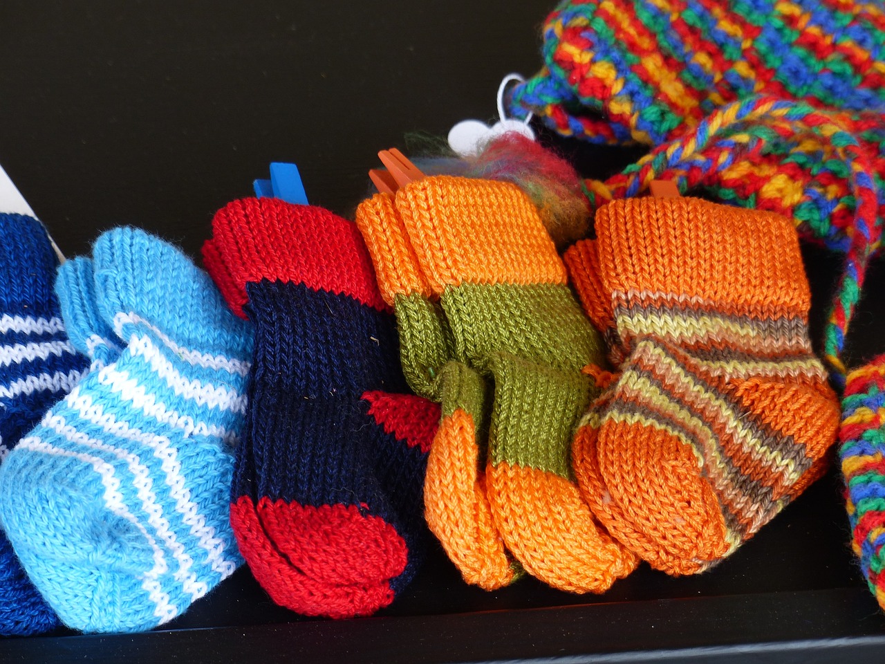 socks, knitted, colorful
